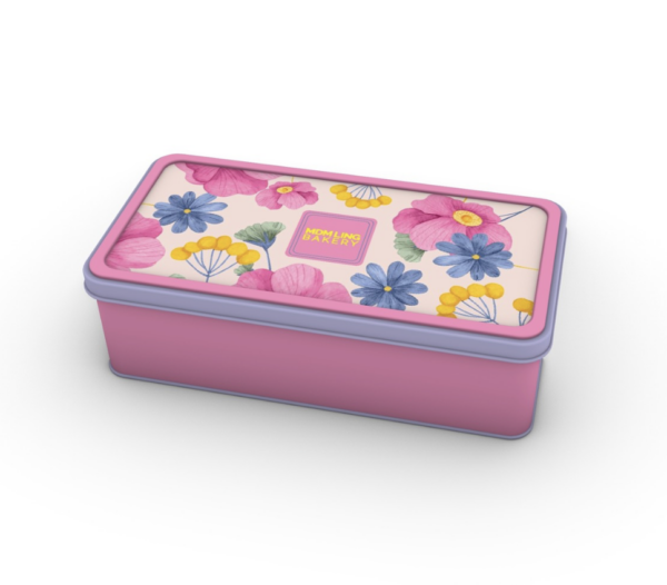 Floral Duo Mooncake Tin (2pc) - Traditional White Lotus with Melon Seeds (w & w/o Yolk)